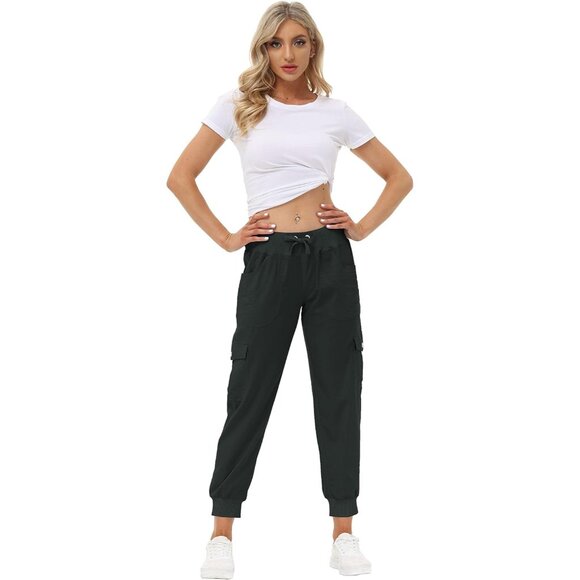 Stylish Women's Hiking Cargo Pants - Elastic Waist, Tapered Fit, Quick Dry - XL - Picture 5 of 6